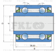 Подшипник шариковый двухрядный SL5203-2T FKL для сеялок и культиваторов